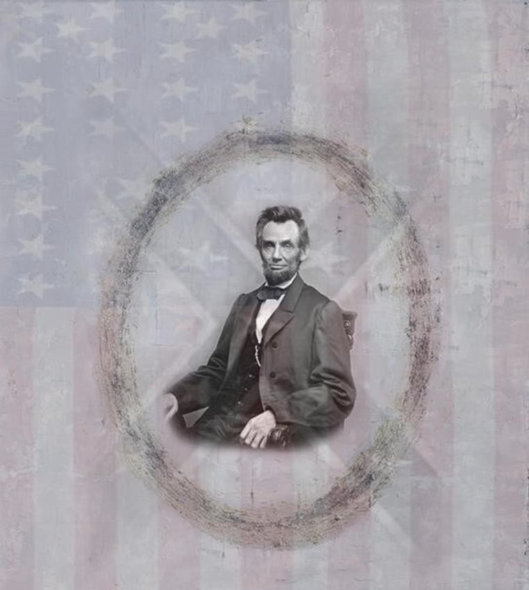 Historic American Pop painting featuring Abraham Lincoln
